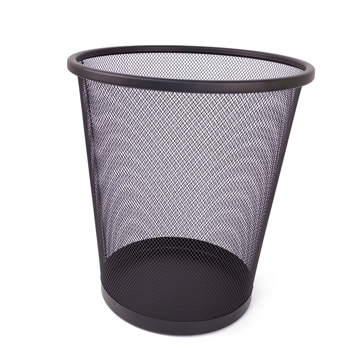 Zhaosheng Hardware - Cesta de Papel de Oficina Contenedores de Basura de Malla metálica Redonda Contenedor de Basura Botes de Basura Cesta de Basura de Malla