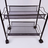 Zhaosheng Hardware - Carro utilitario con ruedas de malla metálica negra de 5 niveles, organizador de almacenamiento, carrito de almacenamiento de acero para cocina