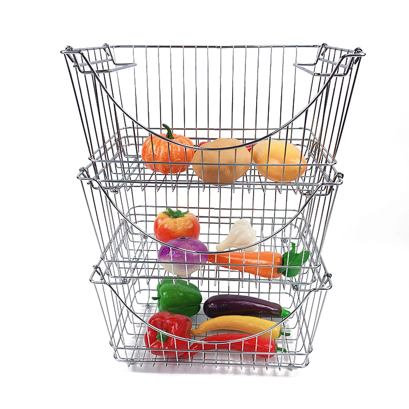 Zhaosheng Hardware - Cesta de frutas de cocina Cesta de almacenamiento apilable para almacenamiento de despensa de cocina