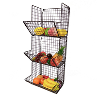 Zhaosheng Hardware - Cesta de alambre de metal para almacenamiento de cocina, organizador de despensa, cesta de frutas colgante