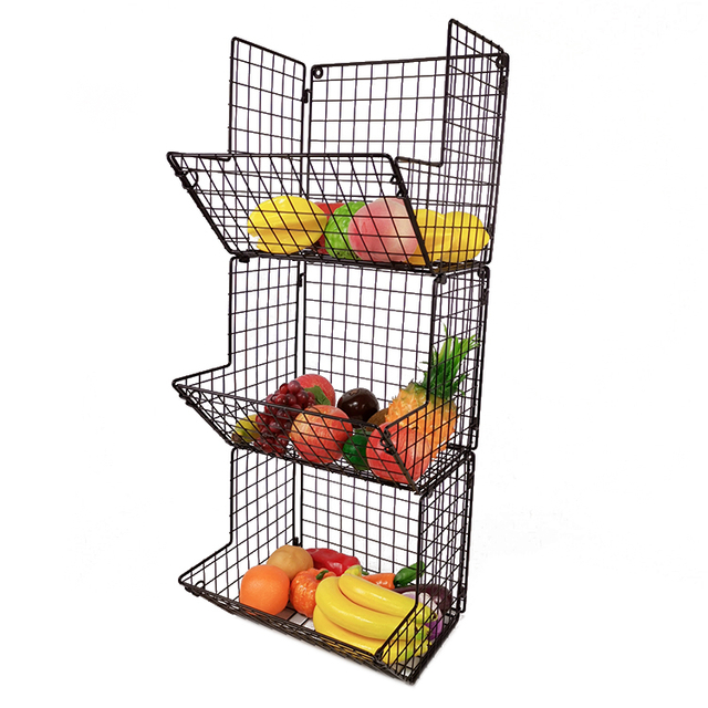 Zhaosheng Hardware - Cesta de alambre de metal para almacenamiento de cocina, organizador de despensa, cesta de frutas colgante