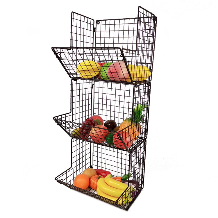 Zhaosheng Hardware - Cesta de alambre de metal para almacenamiento de cocina, organizador de despensa, cesta de frutas colgante
