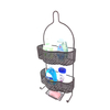 Zhaosheng - Estante de almacenamiento para baño con cabezal de ducha, carrito de ducha de 3 niveles de hierro con 2 ganchos