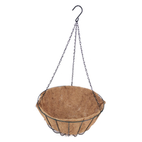 Zhaosheng Hardware - Cesta de flores colgante verde para porche al aire libre, colgador de macetas para el hogar, jardín, cesta colgante de alambre