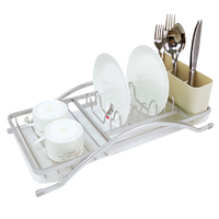 Zhaosheng Hardware - Rejilla para secar platos de aluminio con escurridor y soporte para utensilios