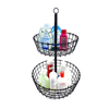 Zhaosheng Hardware - Accesorios de cocina Hogar Cesta de frutas de alambre de metal negro Cesta de frutas de 2 niveles