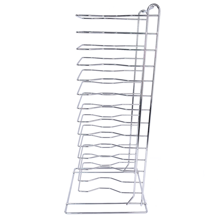 Zhaosheng - Soporte para bandeja de pizza de alambre de metal, de acero cromado, con 15 ranuras