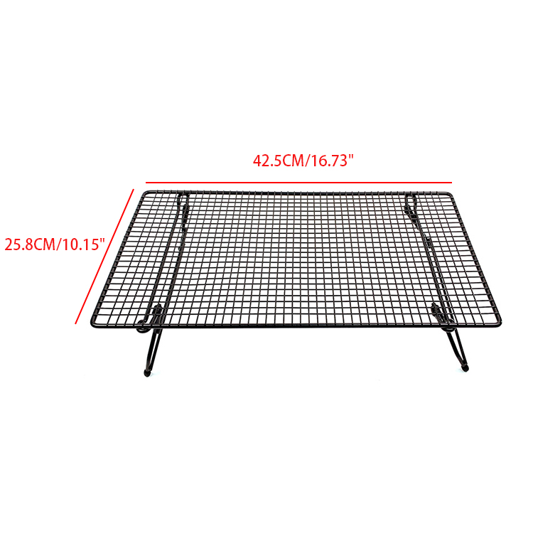 Zhaosheng Hardware - Rejilla de enfriamiento para hornear pasteles de media hoja de alambre apilable con patas plegables
