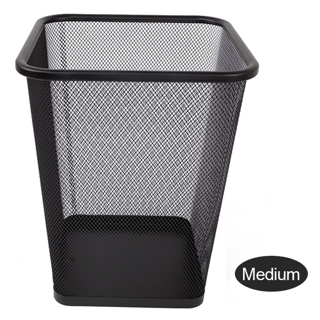 Papelera metálica de malla