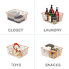 Zhaosheng Hardware - Cesta de almacenamiento para decoración del hogar, cesta de alambre dorado, organizador de cocina, cesta de metal para almacenamiento de gabinete