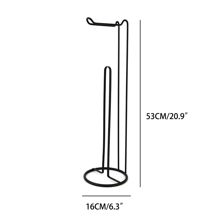 Zhaosheng - Portarrollos de papel negro Almacenamiento de inodoro Soporte de papel higiénico independiente para toalla de papel con estante