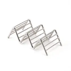 Zhaosheng Hardware - Bandeja para servir tacos de alambre de metal, soporte para tacos, soportes apilables para tacos de acero inoxidable
