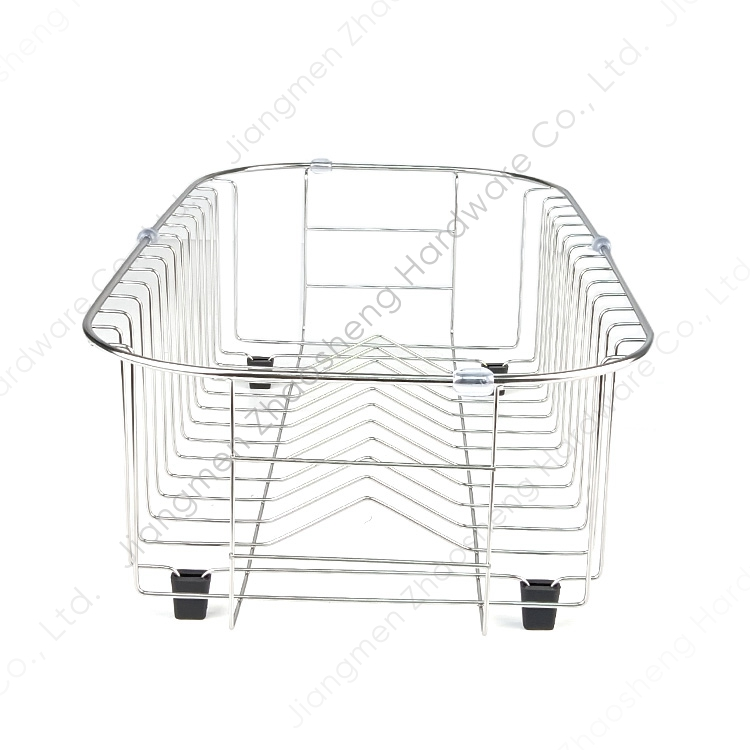Zhaosheng Hardware - Colador de acero inoxidable 304, cesta para fregadero, escurridor, rejilla para secar frutas y verduras en el fregadero, rejilla para platos
