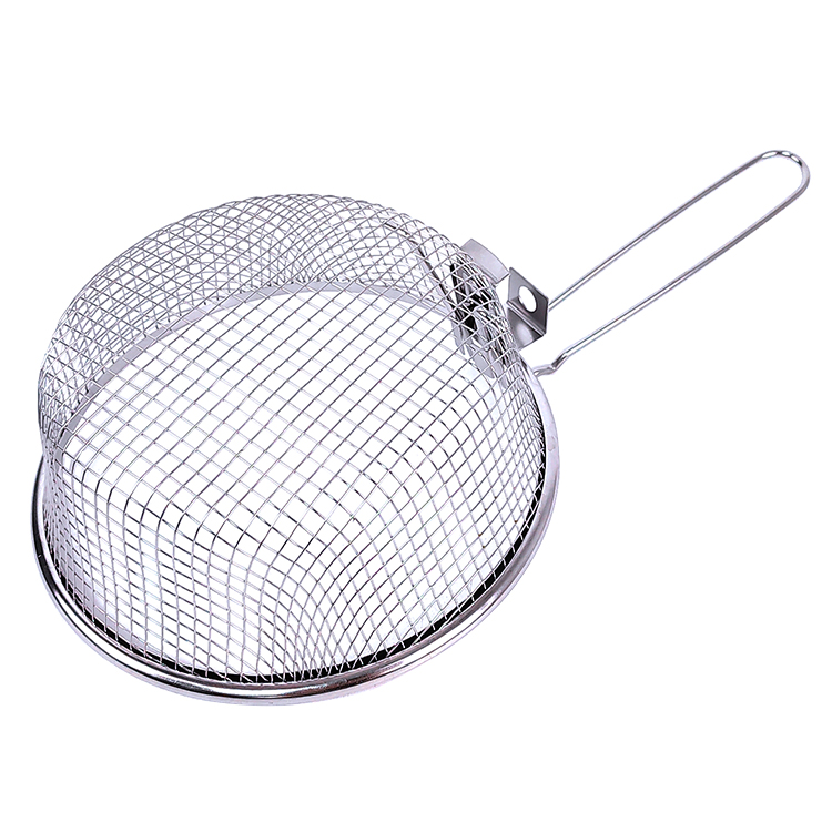 Zhaosheng Hardware - Cesta para freír patatas fritas redondas de acero inoxidable con mango plegable
