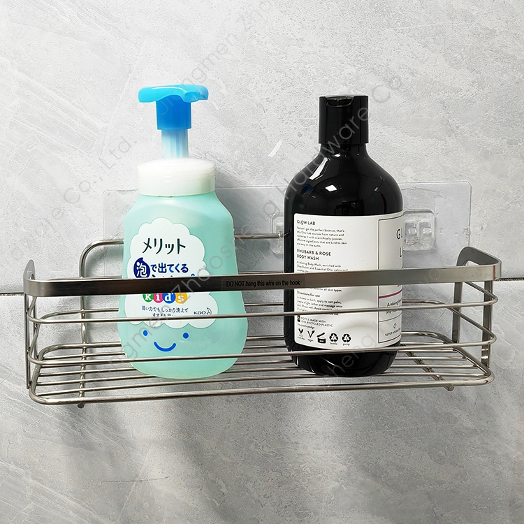 Zhaosheng - Cesta de almacenamiento colgante de acero inoxidable para baño, estante esquinero, paquete de 2, carrito de ducha adhesivo