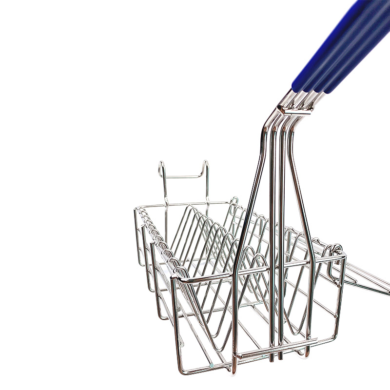 Zhaosheng Hardware - Cesta para freidora con 10 ranuras, cesta para freír pescado con mango revestido