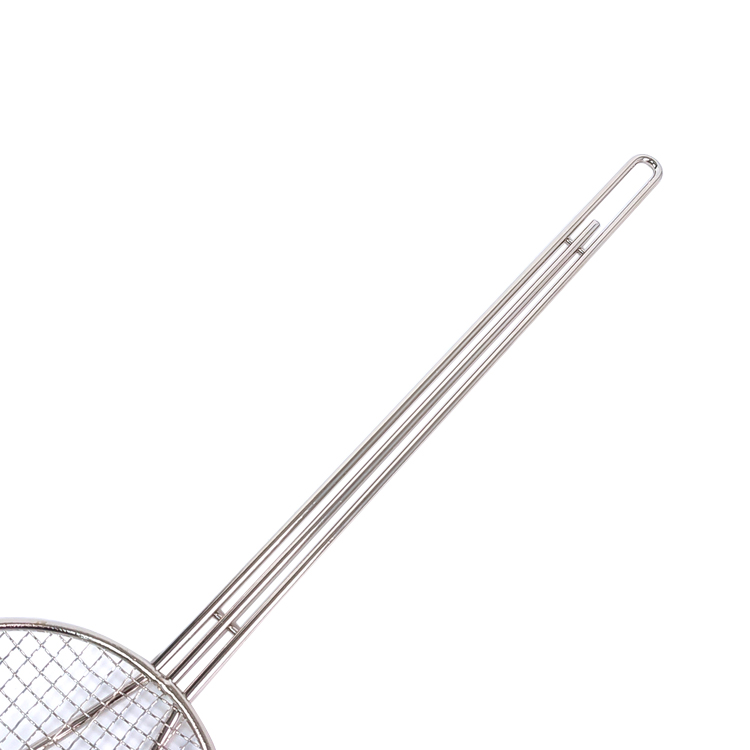 Zhaosheng Hardware - Espumadera para freír redonda de 6 pulgadas, mango largo, cucharón para freidora de acero inoxidable, espumadera para freír francesa