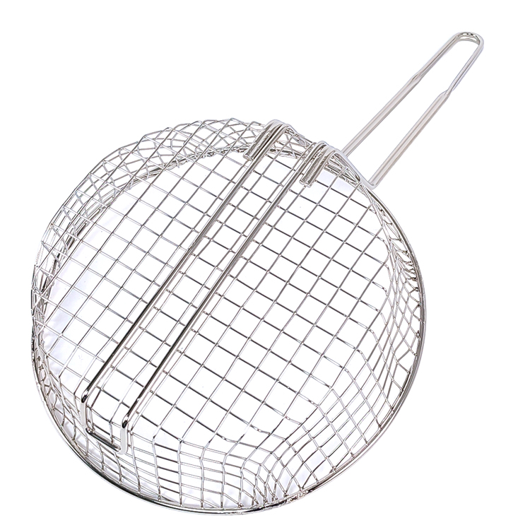 Zhaosheng - Cesta de freidora de malla gruesa de 12 pulgadas, colador de alimentos, cesta redonda para freidora, olla para freír