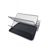 Zhaosheng Hardware - Rejilla para secar platos de 2 niveles, soporte para platos, escurridor de platos plegable de alambre de metal