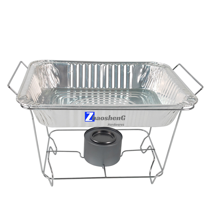 Hardware Zhaosheng - 1/2 Half Size Chafer Stand Party Food Food Warmer Chafing Plato de alambre de alambre