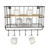 Zhaosheng Hardware - Organizador de suspensión de pared, cesta colgante, puerta, despensa, estante de almacenamiento, estantes flotantes de madera para montaje en pared