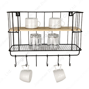 Zhaosheng Hardware - Organizador de suspensión de pared, cesta colgante, puerta, despensa, estante de almacenamiento, estantes flotantes de madera para montaje en pared