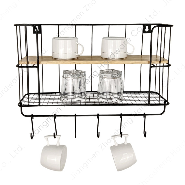 Zhaosheng Hardware - Organizador de suspensión de pared, cesta colgante, puerta, despensa, estante de almacenamiento, estantes flotantes de madera para montaje en pared