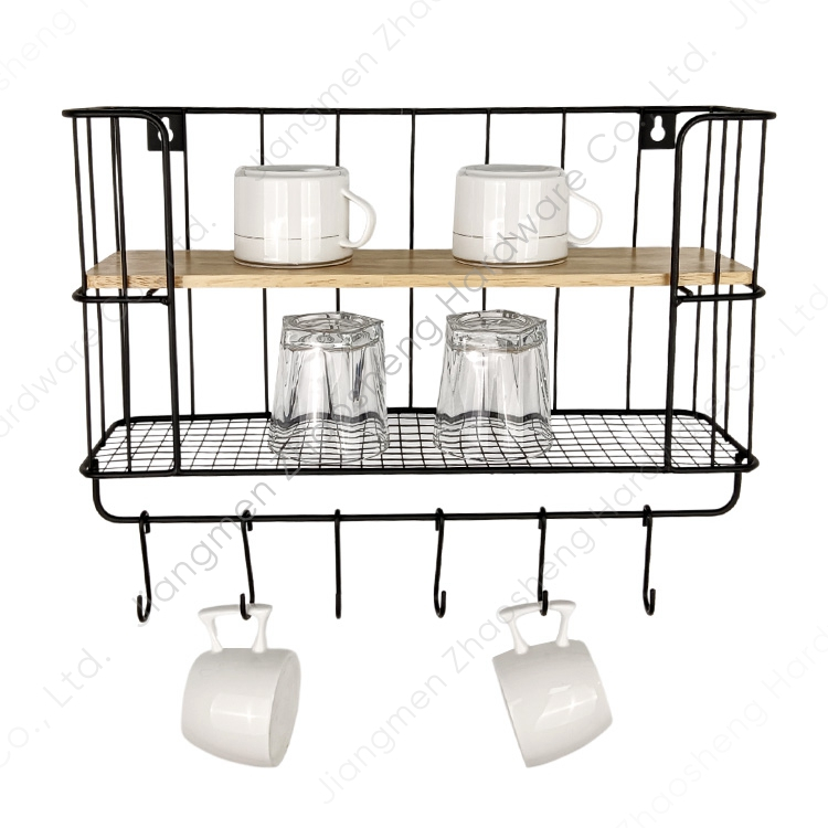 Zhaosheng Hardware - Organizador de suspensión de pared, cesta colgante, puerta, despensa, estante de almacenamiento, estantes flotantes de madera para montaje en pared