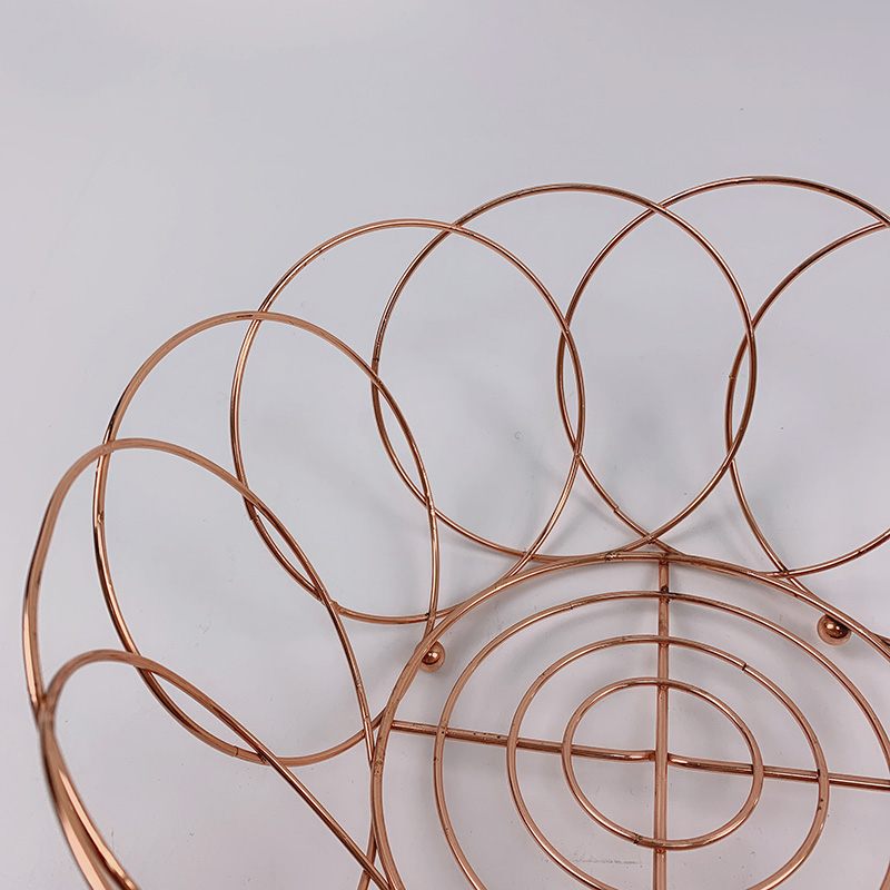 Zhaosheng Hardware - Cesta de alambre para frutas, cesta de almacenamiento y decoración para el hogar, chapada en cobre