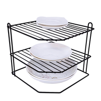 Zhaosheng Hardware - Estante auxiliar de alambre de esquina de 3 niveles para organizador de cocina