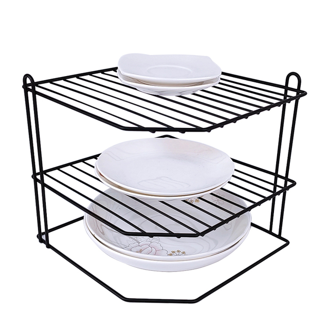 Zhaosheng Hardware - Estante auxiliar de alambre de esquina de 3 niveles para organizador de cocina