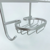 Zhaosheng - Organizador de ducha de aluminio inoxidable, estante de almacenamiento para baño colgante, estante de ducha con 2 ganchos