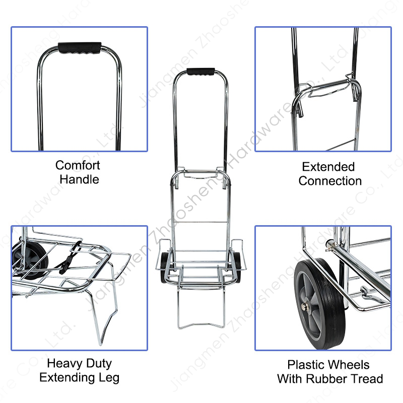 Zhaosheng Hardware - Carros de equipaje con ruedas de metal Carro de mercado Carros utilitarios manuales de compras plegables