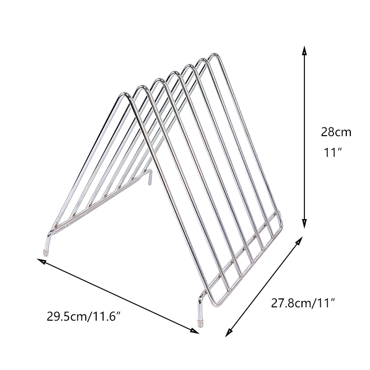 Zhaosheng Hardware - Soporte para bandeja para hornear, estante de almacenamiento para tabla de cortar de acero inoxidable con 6 ranuras