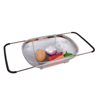 Zhaosheng Hardware - Colador ovalado de acero inoxidable con cesta coladora sobre fregadero de malla fina