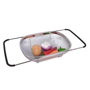 Zhaosheng Hardware - Colador ovalado de acero inoxidable con cesta coladora sobre fregadero de malla fina