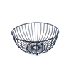 Zhaosheng Hardware - Decoración de mesa de cocina, organizador de alimentos de metal, cesta de frutas negra de alambre para el hogar
