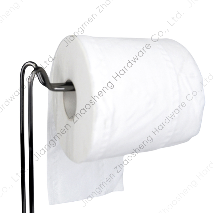 Zhaosheng Hardware - Portarrollos de papel higiénico independiente, dispensador de papel higiénico, alambre de metal, niquelado negro