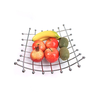 Zhaosheng Hardware - Organizador de Almacenamiento de Frutas de Cocina, Metal, Acero Plateado, Pan, Comida, merienda, tazón para Servir, Cesta de Frutas