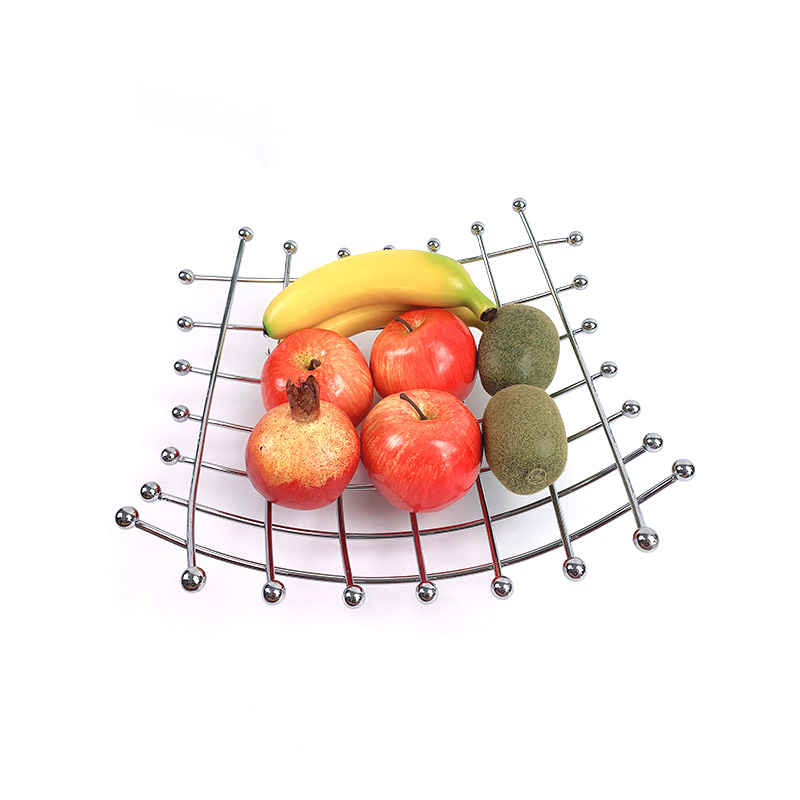 Zhaosheng Hardware - Organizador de Almacenamiento de Frutas de Cocina, Metal, Acero Plateado, Pan, Comida, merienda, tazón para Servir, Cesta de Frutas