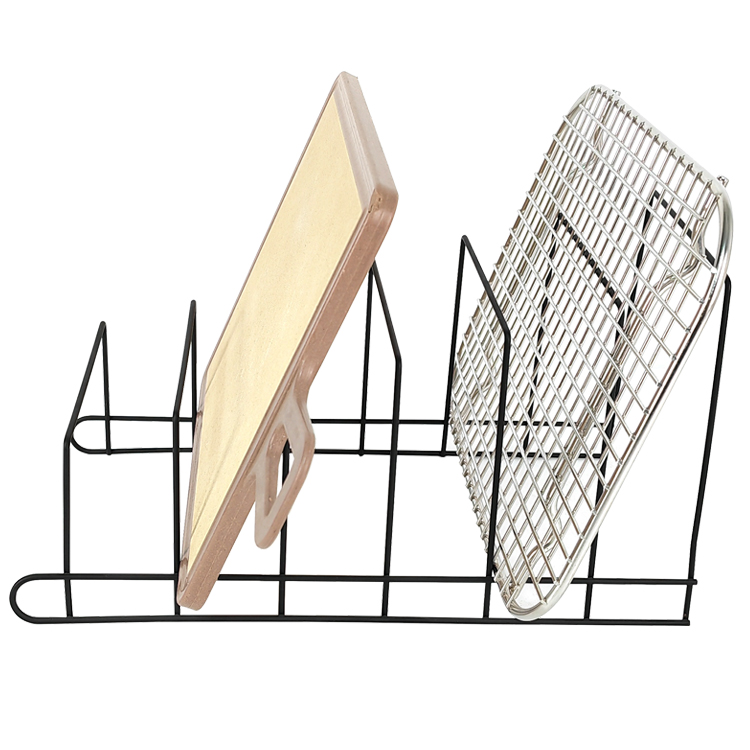 Zhaosheng Hardware - Soporte para tapa de olla, organizador de tapa de metal, estante de almacenamiento de cocina para platos, utensilios para hornear, soporte para tabla de cortar