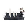 Zhaosheng Hardware - Escurridor de platos de cocina Rejilla de secado de platos negra con soporte para cubiertos