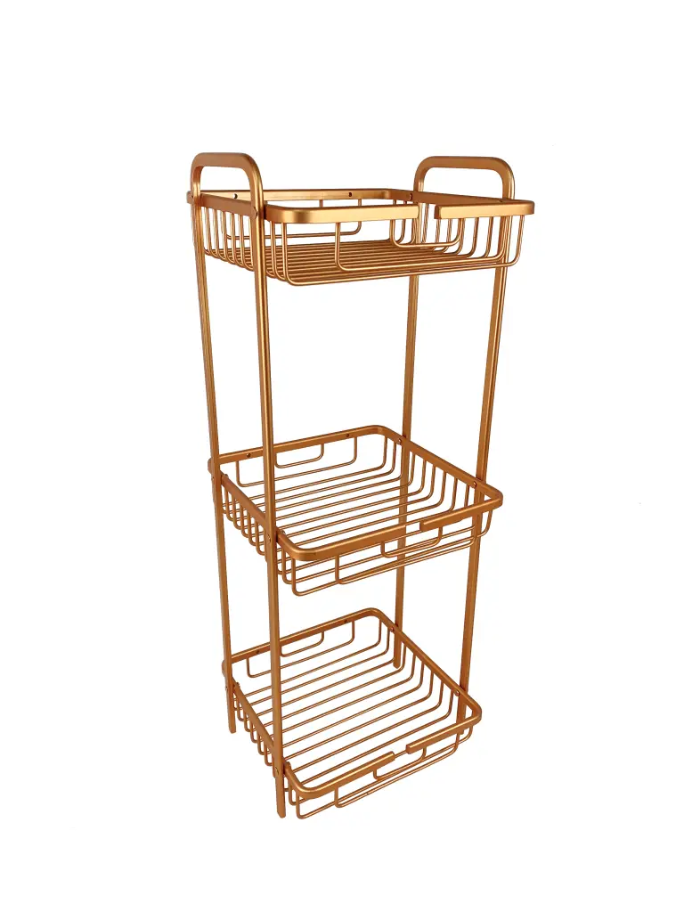 Zhaosheng - Baño Champú Jabón Cosméticos Organizador De Pie Estante De Baño De Aluminio De 3 Niveles