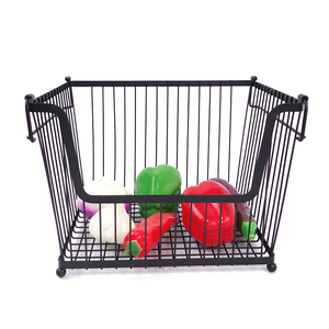 Hardware Zhaosheng - Organizador casero de almacenamiento de metal de hierro Bin Fruits Canasta de alambre apilable para el almacenamiento de la cocina
