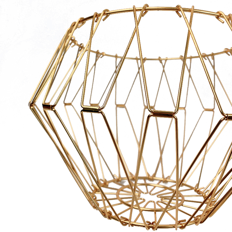 Zhaosheng Hardware - Cesta de frutas plegable decorativa, organizador de pan, cesta de alambre de metal para cocina