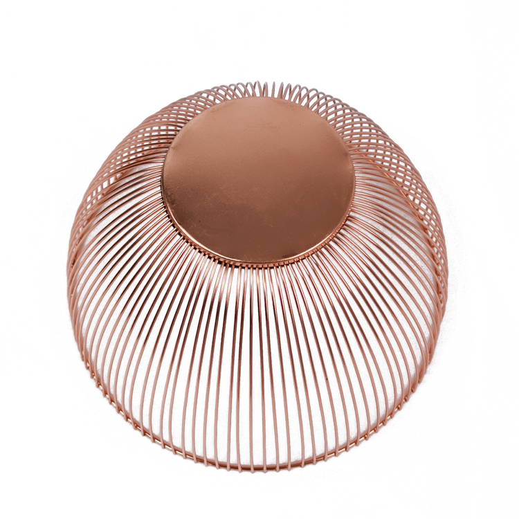 Cesta decorativa para el hogar, alambre chapado en cobre, cesta de frutas, hardware Zhaosheng