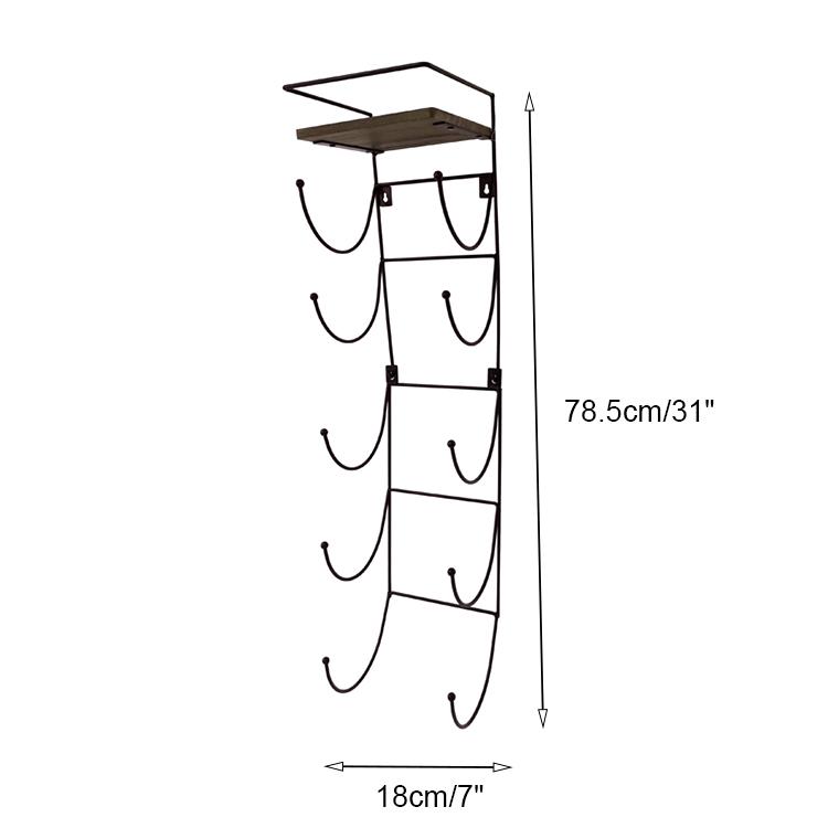 Zhaosheng - Toallero de baño de Acero Toallero de baño montado en la Pared de Metal con Estante Superior de Madera