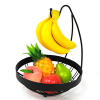 Zhaosheng Hardware - Cesta de almacenamiento de frutas para encimera, frutero decorativo con colgador de plátano