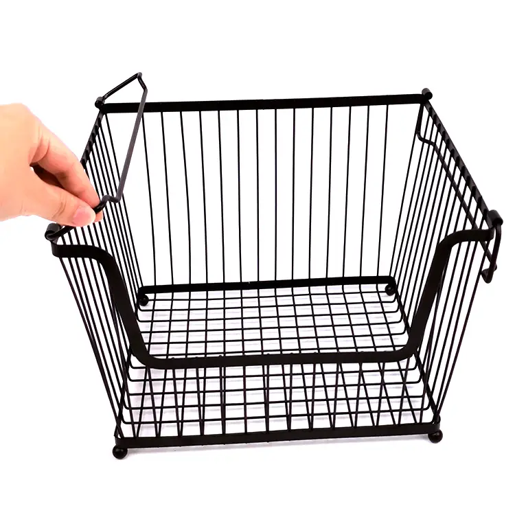 Hardware Zhaosheng - Organizador casero de almacenamiento de metal de hierro Bin Fruits Canasta de alambre apilable para el almacenamiento de la cocina