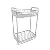 Zhaosheng - Estante de pie para jabón y champú para toallas de baño de 2 niveles, estante para carrito de ducha de aluminio
